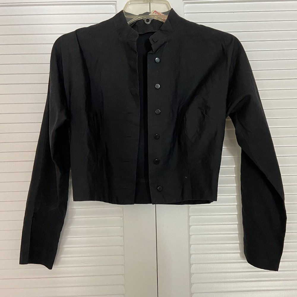 Vintage Black Crepe Bolero Jacket - Petite - Circa 1940s